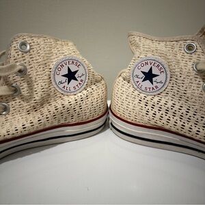 Converse Cream All Star Chuck Taylor Crochet Sneakers Size 6 Women’s